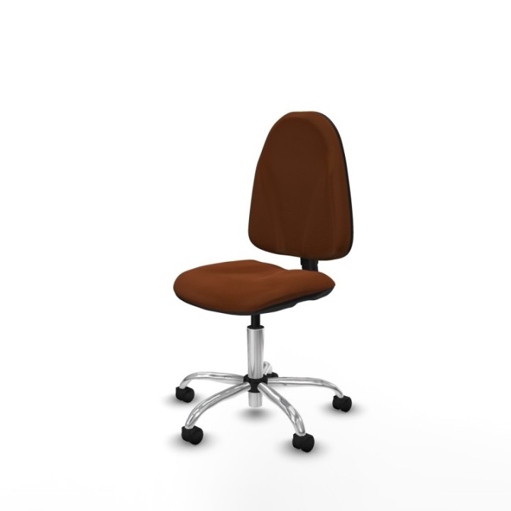 Algarra CP similpiel marrón  base cromada ruedas nailon 50mm