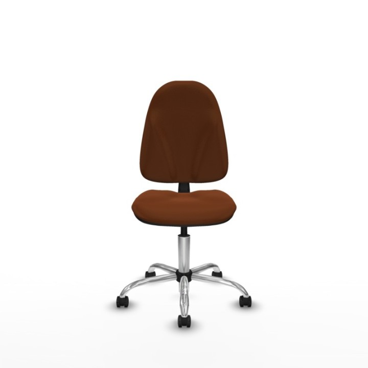 Algarra CP similpiel marrón  base cromada ruedas engomadas 50mm