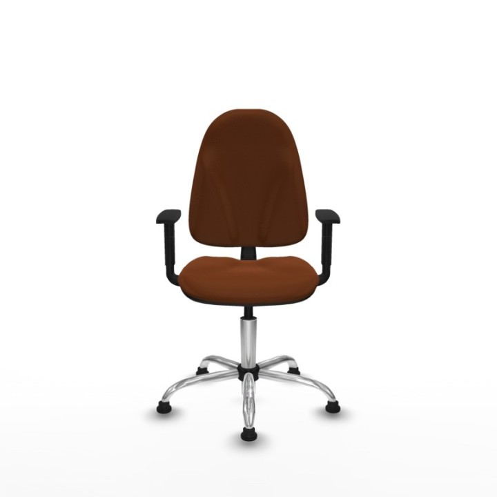 Algarra CP similpiel marrón brazos 1D base cromada topes