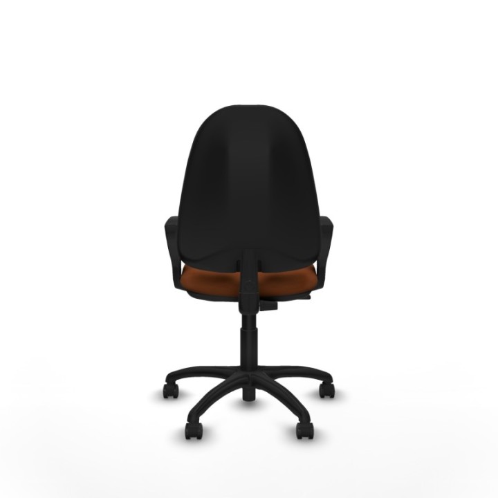 Algarra CP similpiel marrón brazos fijos base poliamida ruedas autofrenantes 50mm