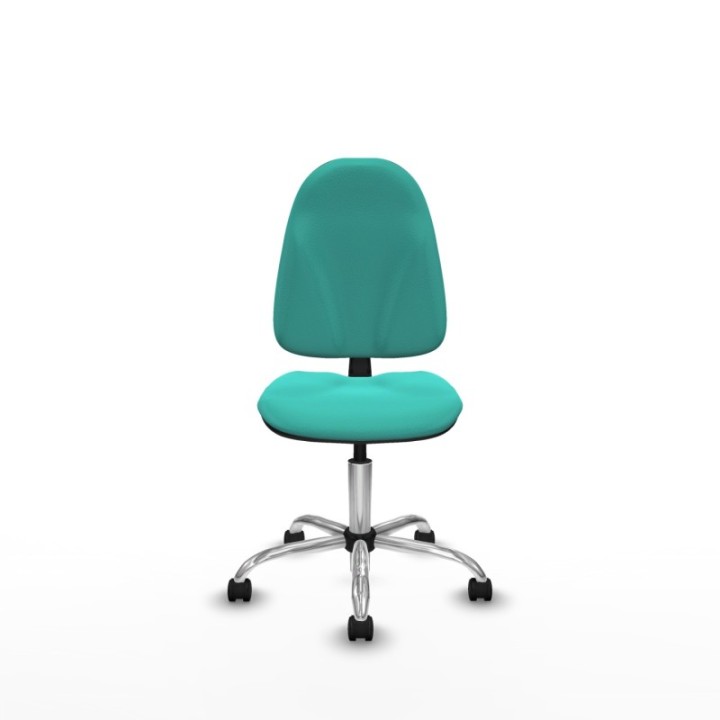 Algarra CP similpiel turquesa  base cromada ruedas nailon 50mm