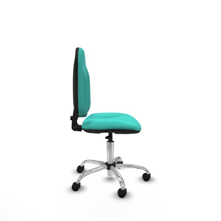 Algarra CP similpiel turquesa  base cromada ruedas nailon 50mm