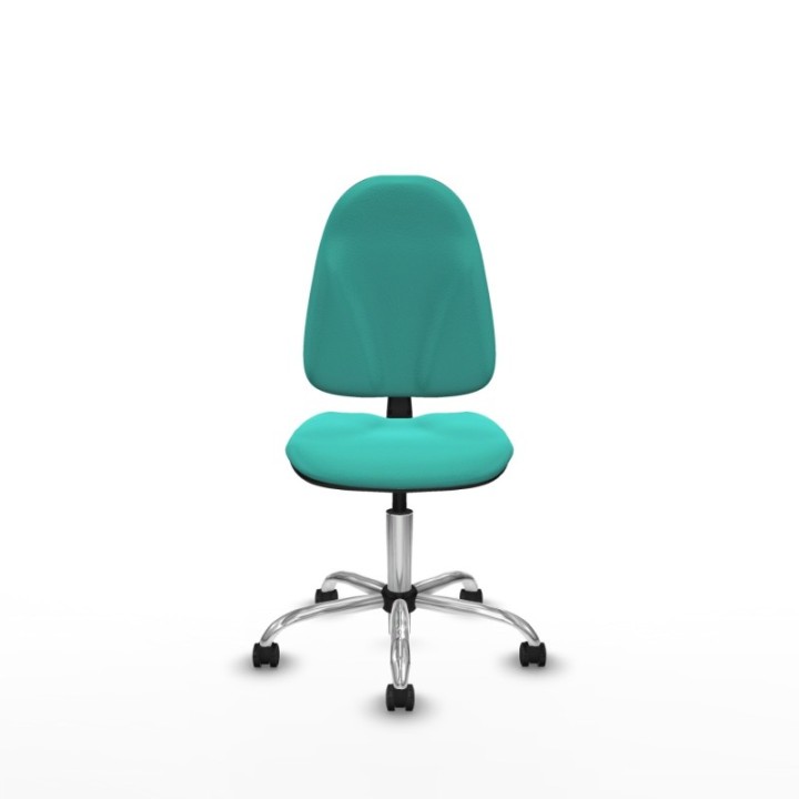 Algarra CP similpiel turquesa  base cromada ruedas engomadas 50mm