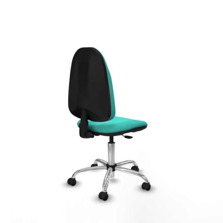 Algarra CP similpiel turquesa  base cromada ruedas engomadas 50mm