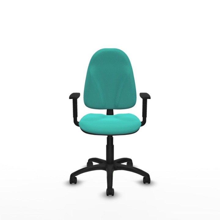 Algarra CP similpiel turquesa brazos 1D base poliamida ruedas autofrenantes 50mm