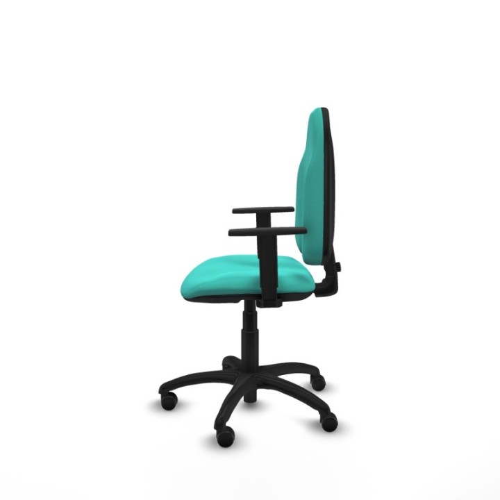 Algarra CP similpiel turquesa brazos 1D base poliamida ruedas autofrenantes 50mm