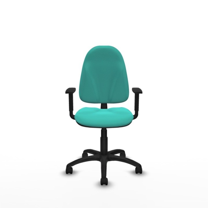 Algarra CP similpiel turquesa brazos 1D base poliamida ruedas nailon 50mm