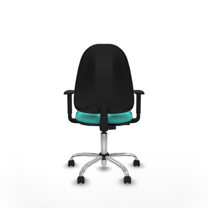 Algarra CP similpiel turquesa brazos 1D base cromada ruedas autofrenantes 50mm