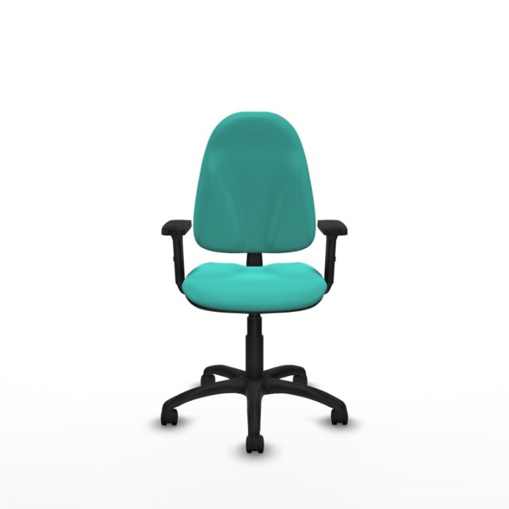 Algarra CP similpiel turquesa brazos 2D base poliamida ruedas nailon 50mm