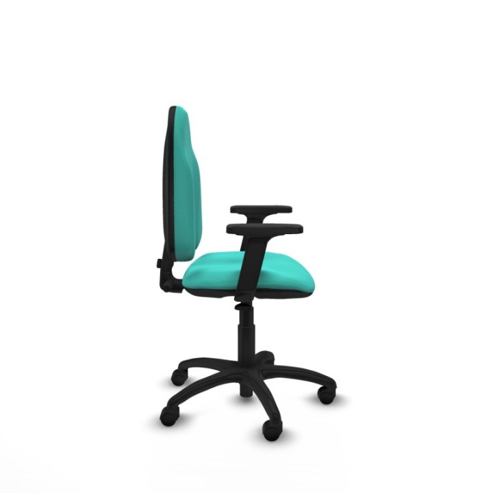 Algarra CP similpiel turquesa brazos 2D base poliamida ruedas nailon 50mm