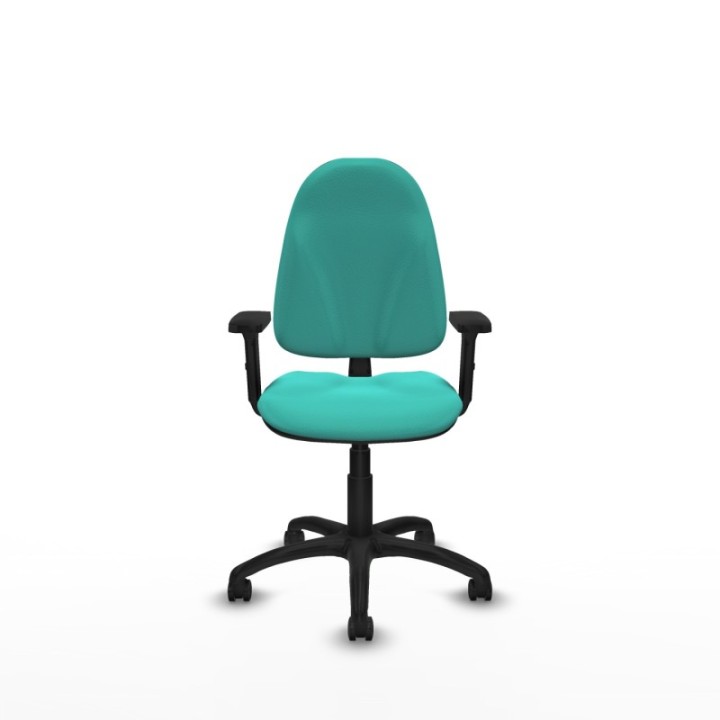 Algarra CP similpiel turquesa brazos 2D base poliamida ruedas engomadas 50mm