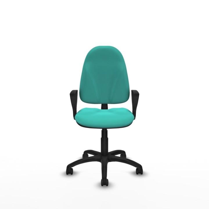 Algarra CP similpiel turquesa brazos fijos base poliamida ruedas engomadas 50mm