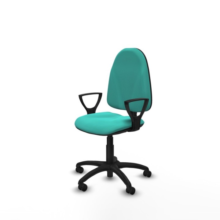 Algarra CP similpiel turquesa brazos fijos base poliamida ruedas engomadas 50mm