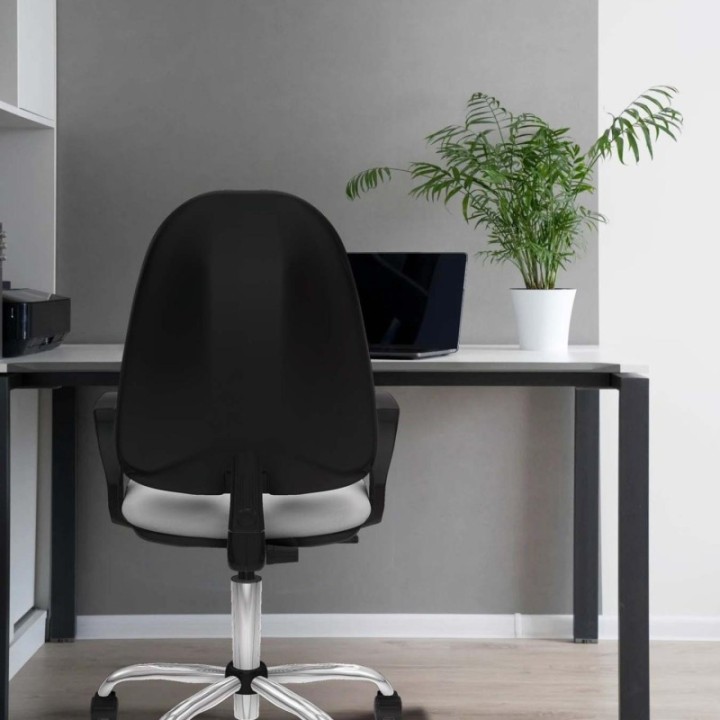 Algarra CP similpiel turquesa brazos fijos base cromada ruedas nailon 50mm