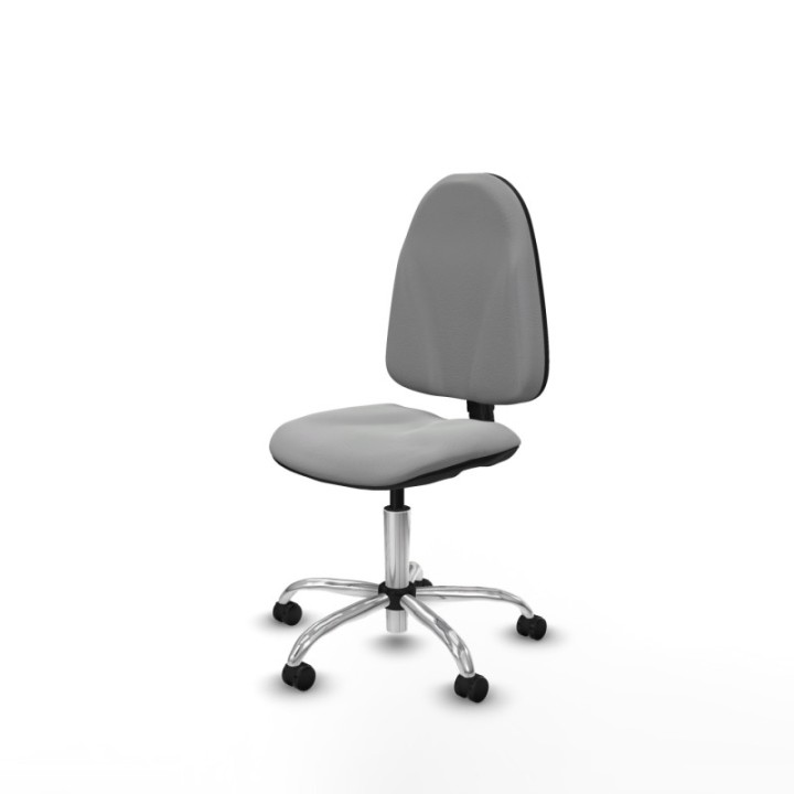 Algarra CP similpiel gris claro  base cromada ruedas autofrenantes 50mm