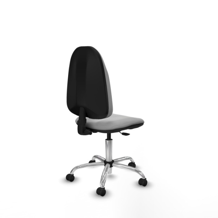 Algarra CP similpiel gris claro  base cromada ruedas autofrenantes 50mm