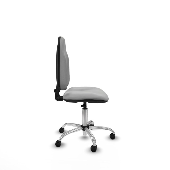 Algarra CP similpiel gris claro  base cromada ruedas autofrenantes 50mm