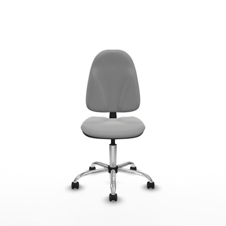 Algarra CP similpiel gris claro  base cromada ruedas engomadas 50mm