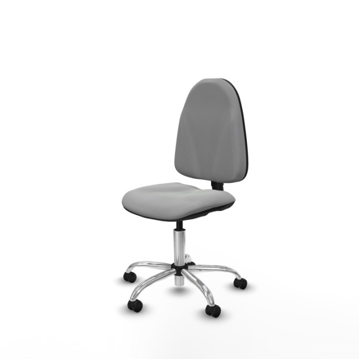 Algarra CP similpiel gris claro  base cromada ruedas engomadas 50mm