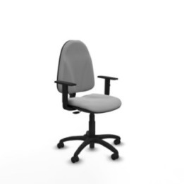 Algarra CP similpiel gris claro brazos 1D base poliamida ruedas autofrenantes 50mm