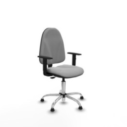 Algarra CP similpiel gris claro brazos 1D base cromada topes