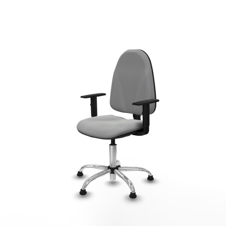 Algarra CP similpiel gris claro brazos 1D base cromada topes