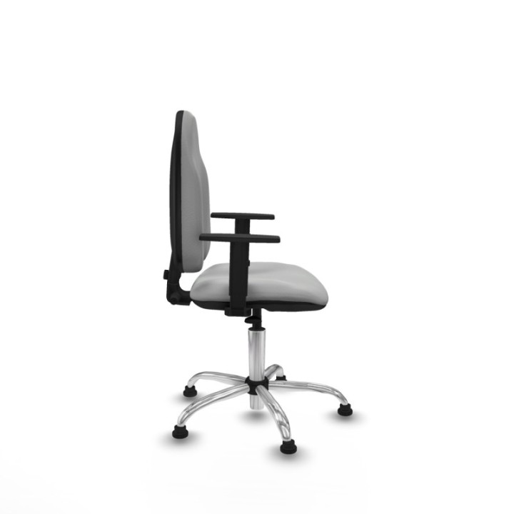 Algarra CP similpiel gris claro brazos 1D base cromada topes