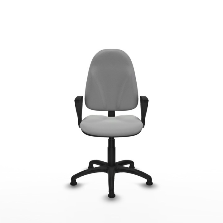 Algarra CP similpiel gris claro brazos fijos base poliamida topes