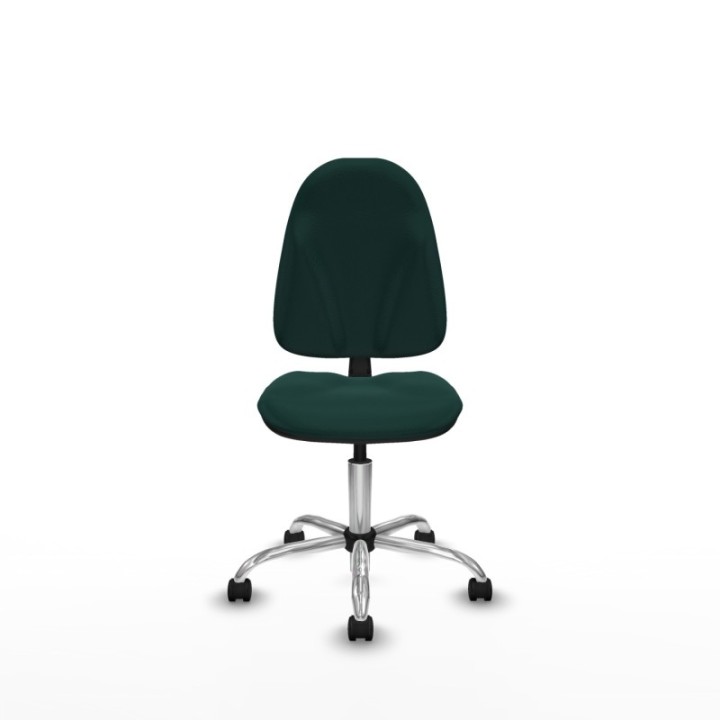 Algarra CP similpiel verde botella  base cromada ruedas nailon 50mm