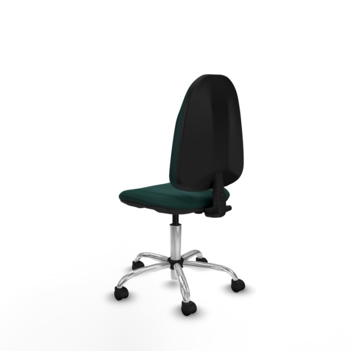 Algarra CP similpiel verde botella  base cromada ruedas nailon 50mm