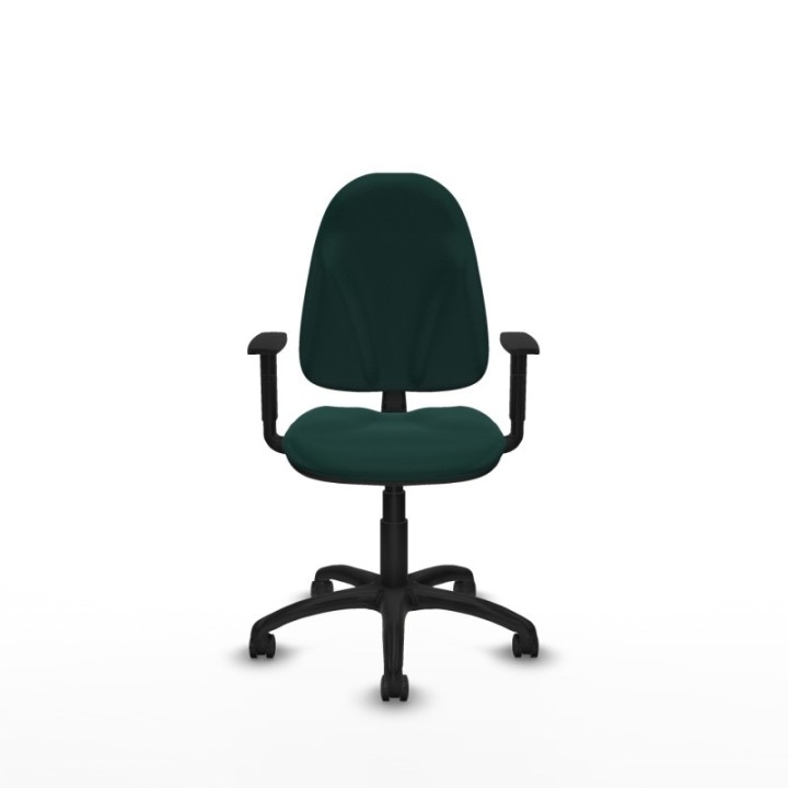 Algarra CP similpiel verde botella brazos 1D base poliamida ruedas engomadas 50mm