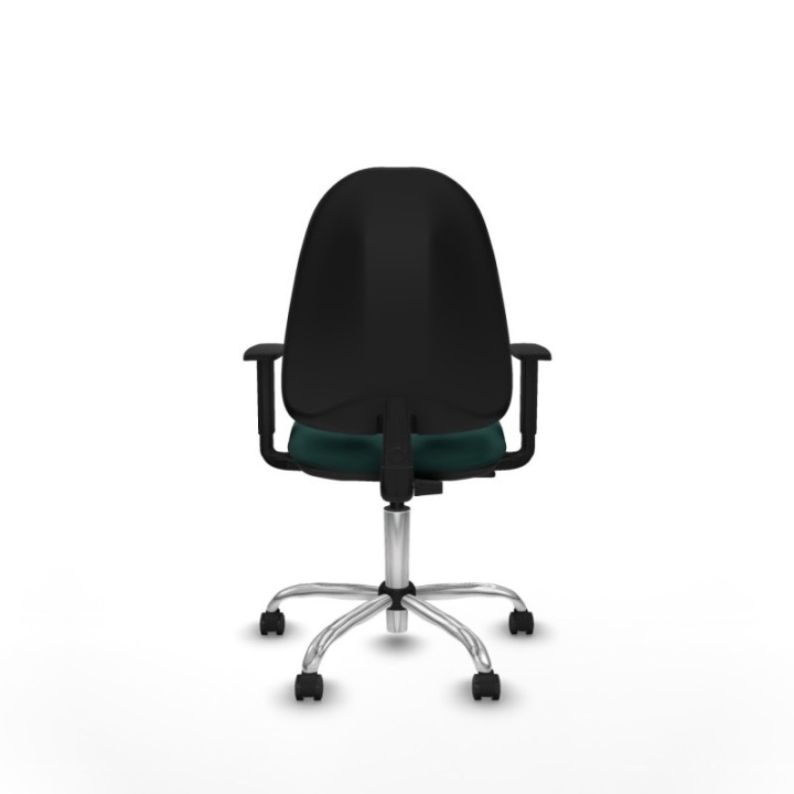 Algarra CP similpiel verde botella brazos 1D base cromada ruedas autofrenantes 50mm