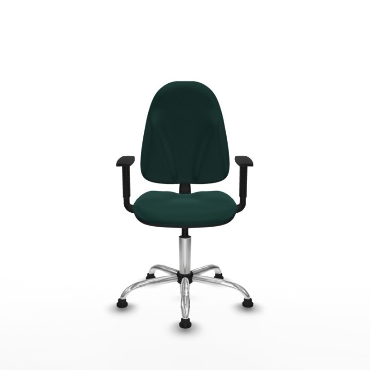 Algarra CP similpiel verde botella brazos 1D base cromada topes