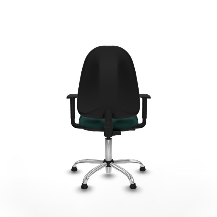 Algarra CP similpiel verde botella brazos 1D base cromada topes