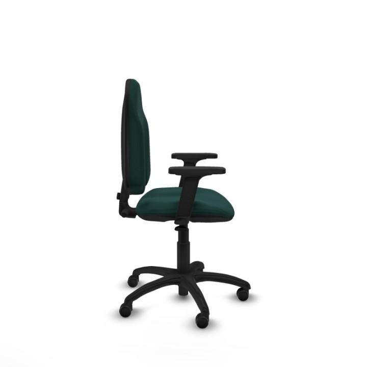 Algarra CP similpiel verde botella brazos 2D base poliamida ruedas autofrenantes 50mm