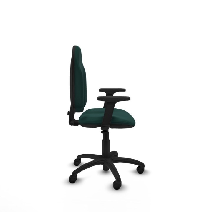 Algarra CP similpiel verde botella brazos 2D base poliamida ruedas nailon 50mm