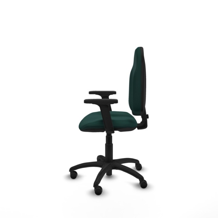 Algarra CP similpiel verde botella brazos 2D base poliamida ruedas engomadas 50mm