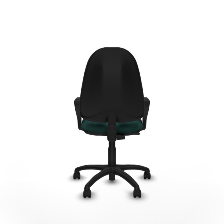 Algarra CP similpiel verde botella brazos fijos base poliamida ruedas nailon 50mm