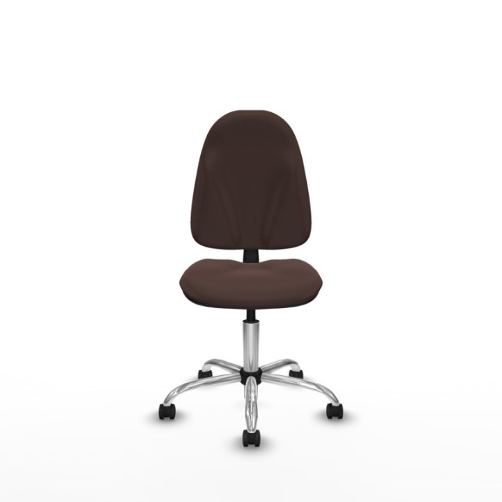 Algarra CP similpiel marrón oscuro  base cromada ruedas autofrenantes 50mm