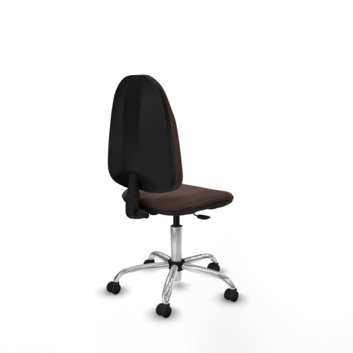 Algarra CP similpiel marrón oscuro  base cromada ruedas autofrenantes 50mm