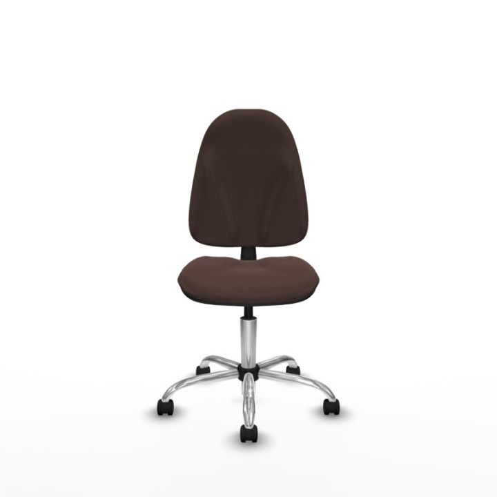 Algarra CP similpiel marrón oscuro  base cromada ruedas nailon 50mm