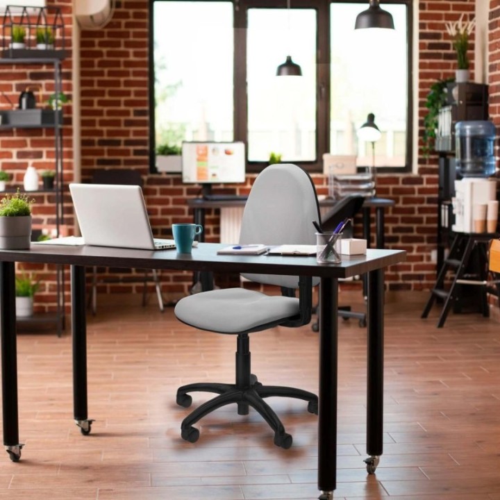 Algarra CP similpiel marrón oscuro brazos 1D base poliamida ruedas nailon 50mm