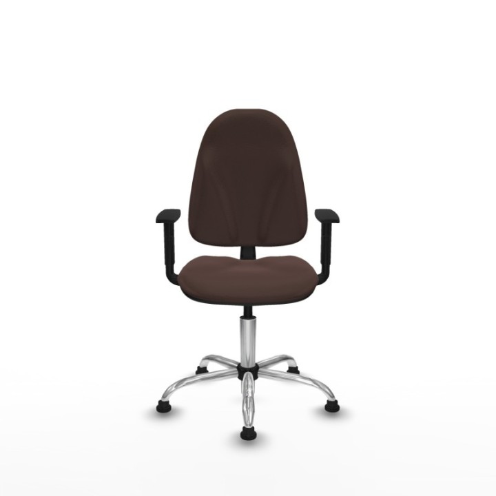 Algarra CP similpiel marrón oscuro brazos 1D base cromada topes