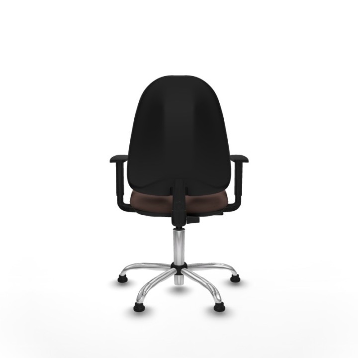 Algarra CP similpiel marrón oscuro brazos 1D base cromada topes