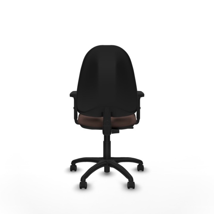 Algarra CP similpiel marrón oscuro brazos 2D base poliamida ruedas autofrenantes 50mm