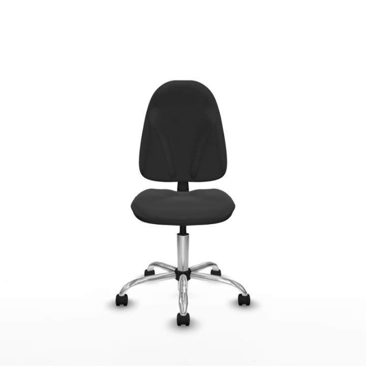 Algarra CP similpiel gris oscuro  base cromada ruedas nailon 50mm