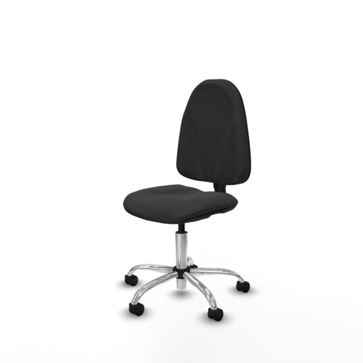 Algarra CP similpiel gris oscuro  base cromada ruedas nailon 50mm