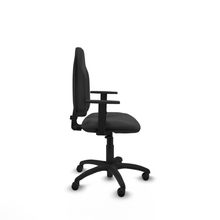 Algarra CP similpiel gris oscuro brazos 1D base poliamida ruedas autofrenantes 50mm