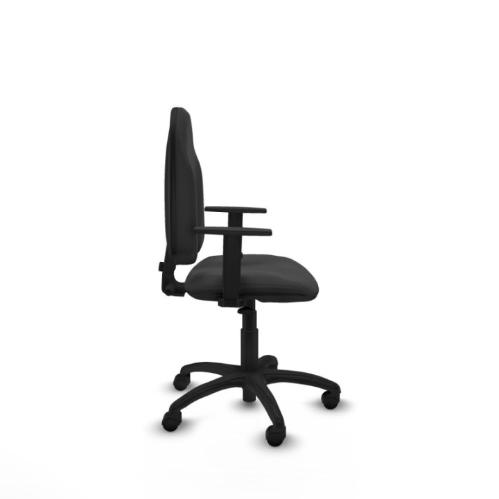 Algarra CP similpiel gris oscuro brazos 1D base poliamida ruedas nailon 50mm