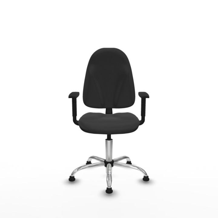 Algarra CP similpiel gris oscuro brazos 1D base cromada topes